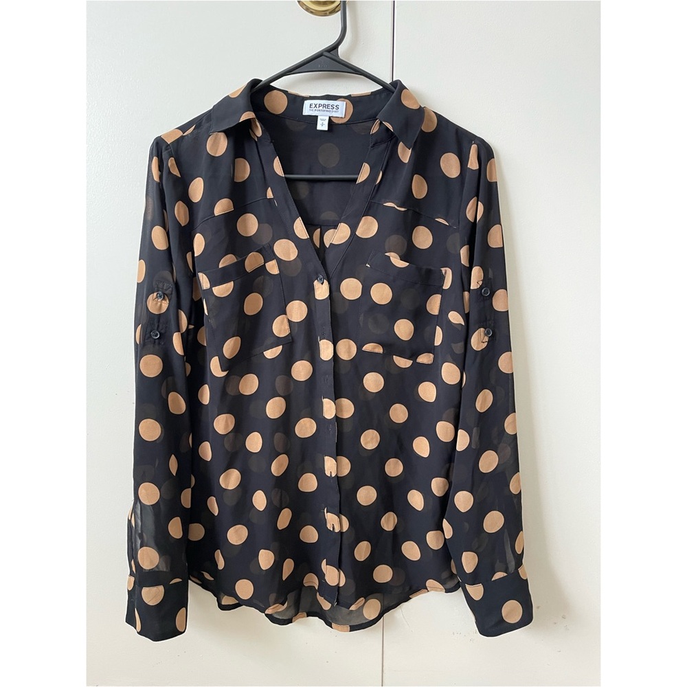 Express "The Portofino Shirt" Long-Sleeve Button-down Blouse